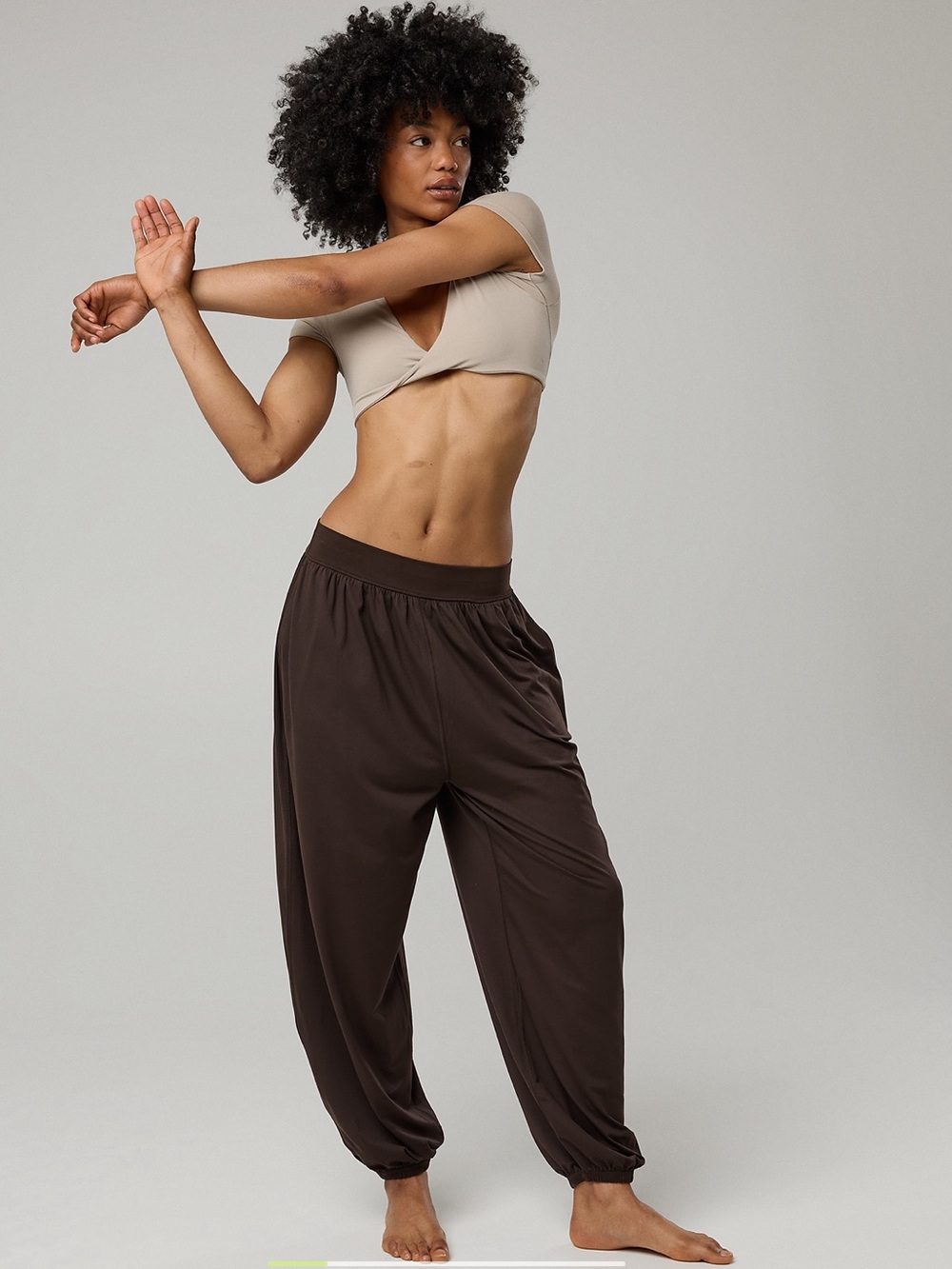 Aerie Offline Go With The Flow Baggy Jogger Pants Brown Size Medium